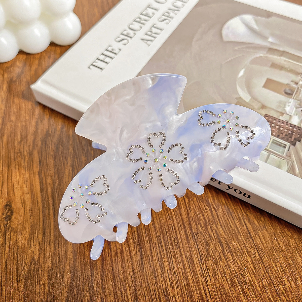 Wholesale Acrylic Diamond Inlaid Flower Valentine's Day Hair Clips